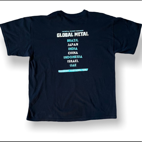 Large Y2K Global Metal Tour Shirt - Picture 4 of 4